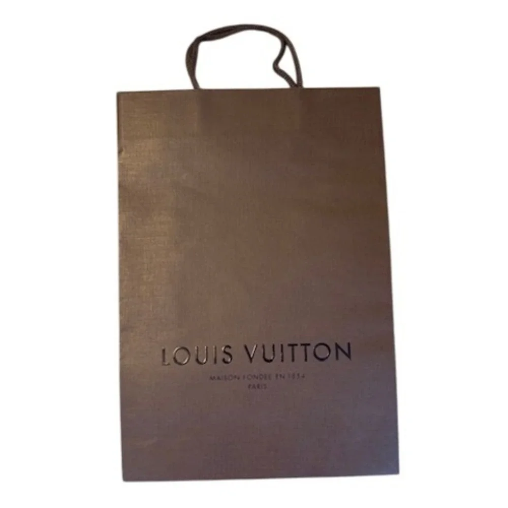 Louis Vuitton Brown Paper Shopping Bag Small Medium‎ Gift Bag Logo Cord Handle